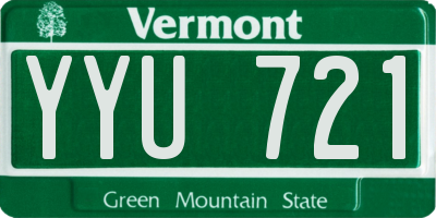 VT license plate YYU721