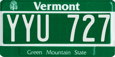 VT license plate YYU727