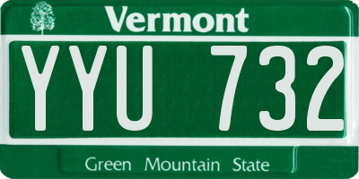 VT license plate YYU732