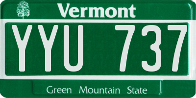 VT license plate YYU737