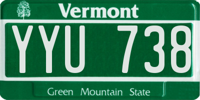 VT license plate YYU738