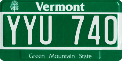 VT license plate YYU740