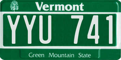 VT license plate YYU741