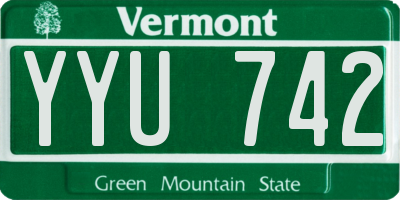 VT license plate YYU742