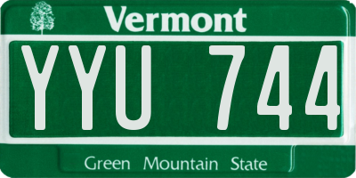 VT license plate YYU744