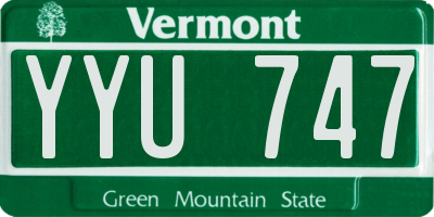 VT license plate YYU747