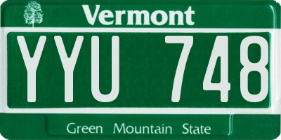 VT license plate YYU748