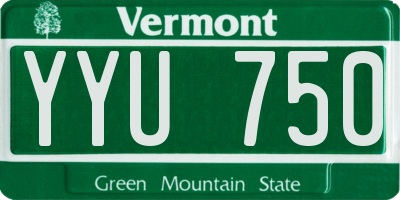 VT license plate YYU750