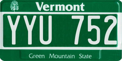 VT license plate YYU752