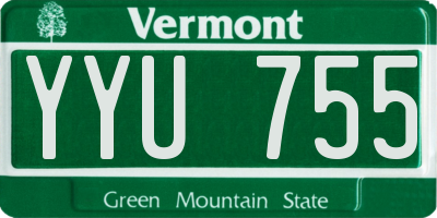 VT license plate YYU755