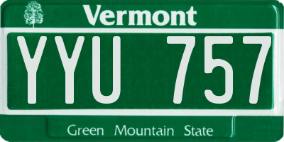 VT license plate YYU757