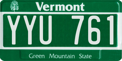 VT license plate YYU761