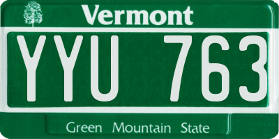 VT license plate YYU763