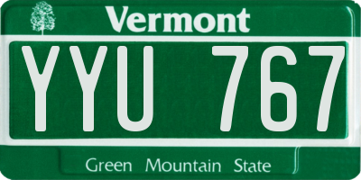 VT license plate YYU767