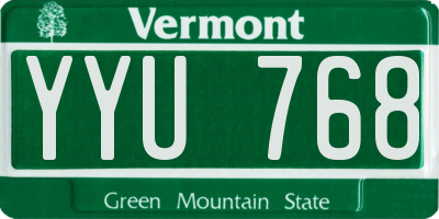 VT license plate YYU768