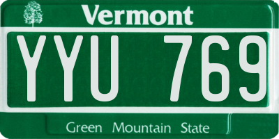 VT license plate YYU769