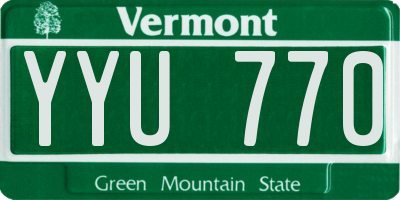VT license plate YYU770