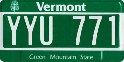 VT license plate YYU771