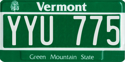 VT license plate YYU775