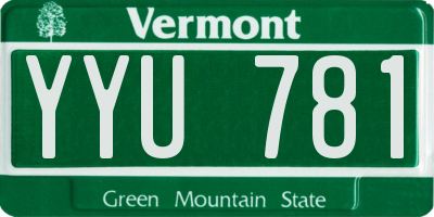 VT license plate YYU781