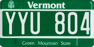 VT license plate YYU804