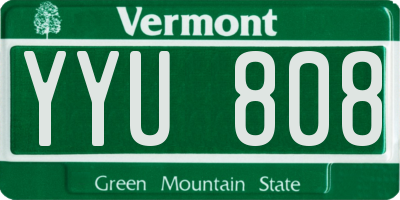 VT license plate YYU808