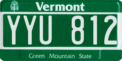 VT license plate YYU812