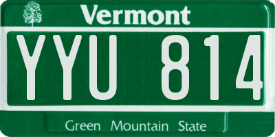 VT license plate YYU814