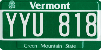VT license plate YYU818
