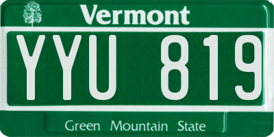 VT license plate YYU819