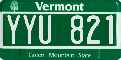 VT license plate YYU821
