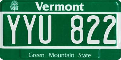 VT license plate YYU822