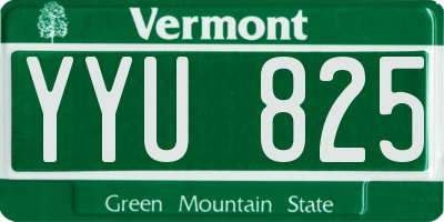 VT license plate YYU825