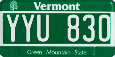 VT license plate YYU830