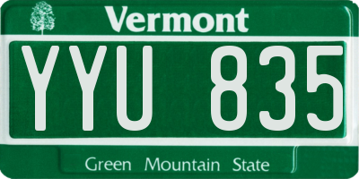 VT license plate YYU835