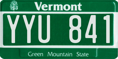 VT license plate YYU841