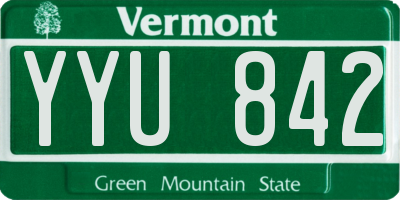 VT license plate YYU842