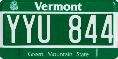 VT license plate YYU844
