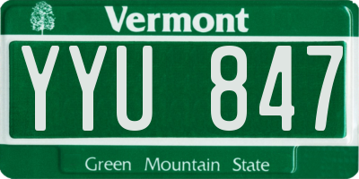 VT license plate YYU847