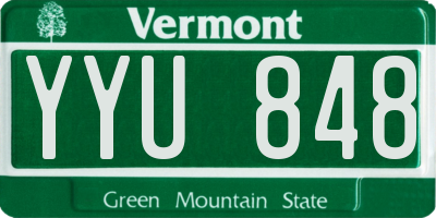 VT license plate YYU848