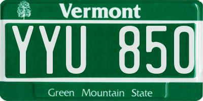 VT license plate YYU850