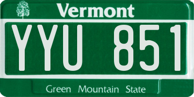 VT license plate YYU851