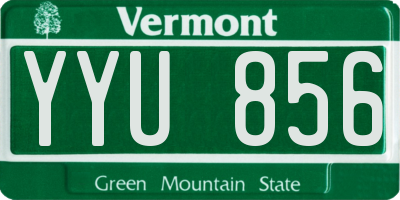 VT license plate YYU856