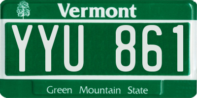 VT license plate YYU861