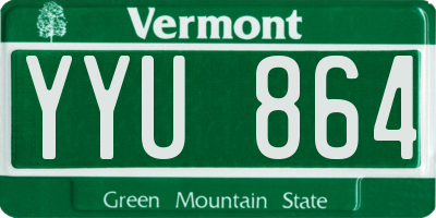 VT license plate YYU864