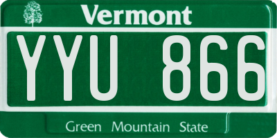 VT license plate YYU866
