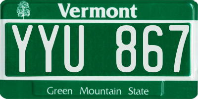 VT license plate YYU867