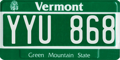 VT license plate YYU868