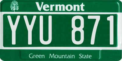 VT license plate YYU871