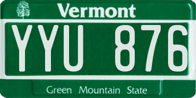 VT license plate YYU876